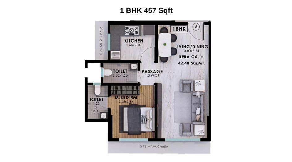 Nandivardhan-Fortuna-Blue-Floor-Plan-1-BHK-457-Sqft
