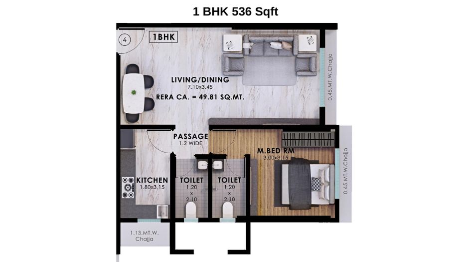 Nandivardhan-Fortuna-Blue-Floor-Plan-1-BHK-536-Sqft