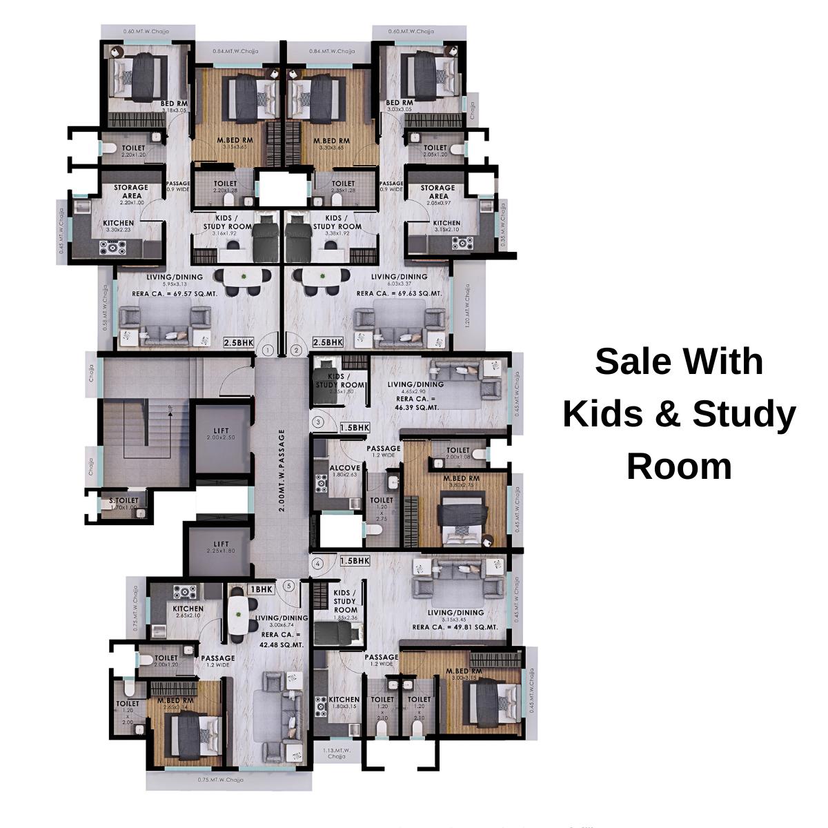 Nandivardhan-Fortuna-Blue-Floor-Plan-Sale-With-Kids-Study-Room